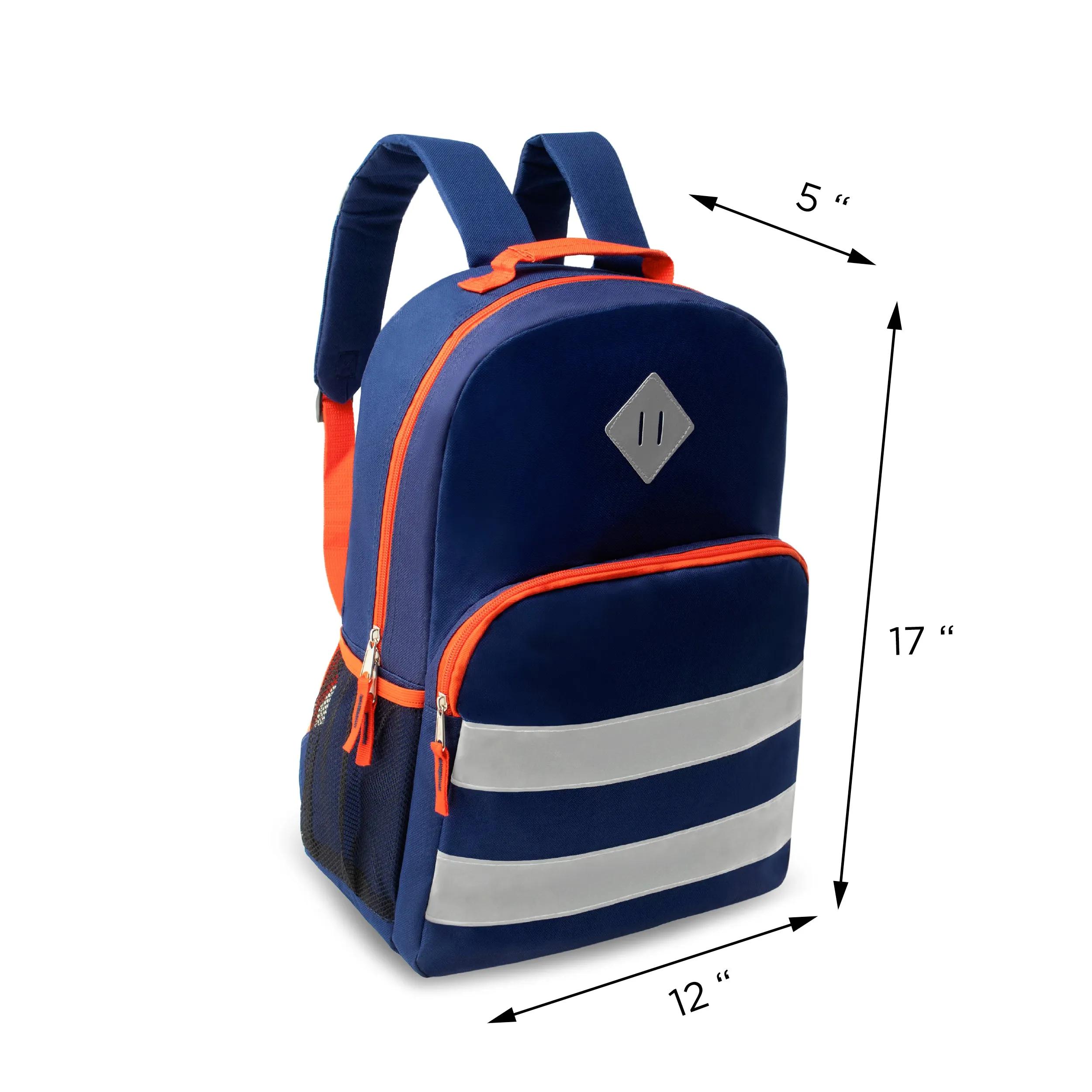 12 Reflective Stripe 17" Backpacks & Your Choice of 12 Winter Item Sets - Wholesale Care Package: Homeless, Emergency, Charity