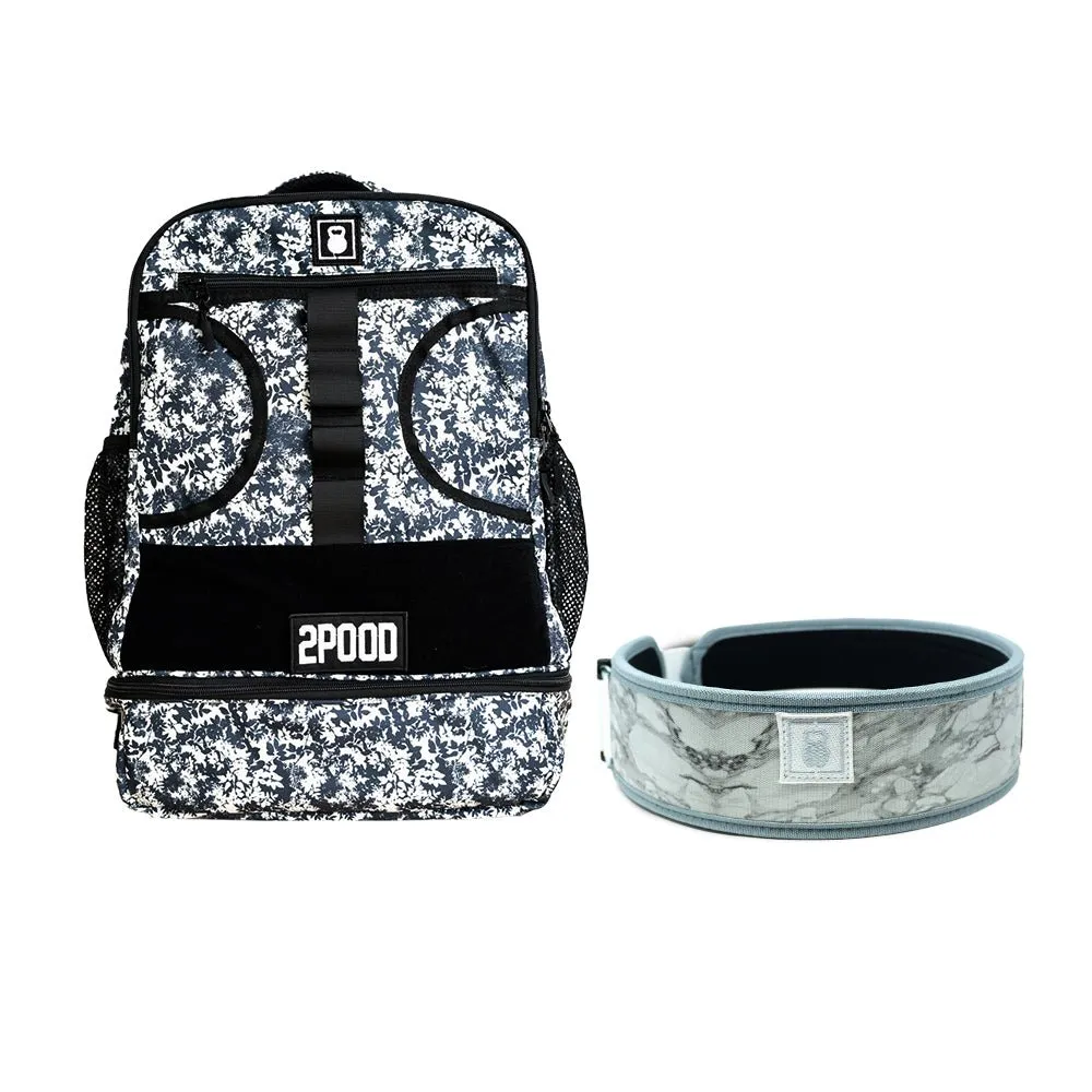 3" White Marble Belt & Backpack 3.0 Bundle