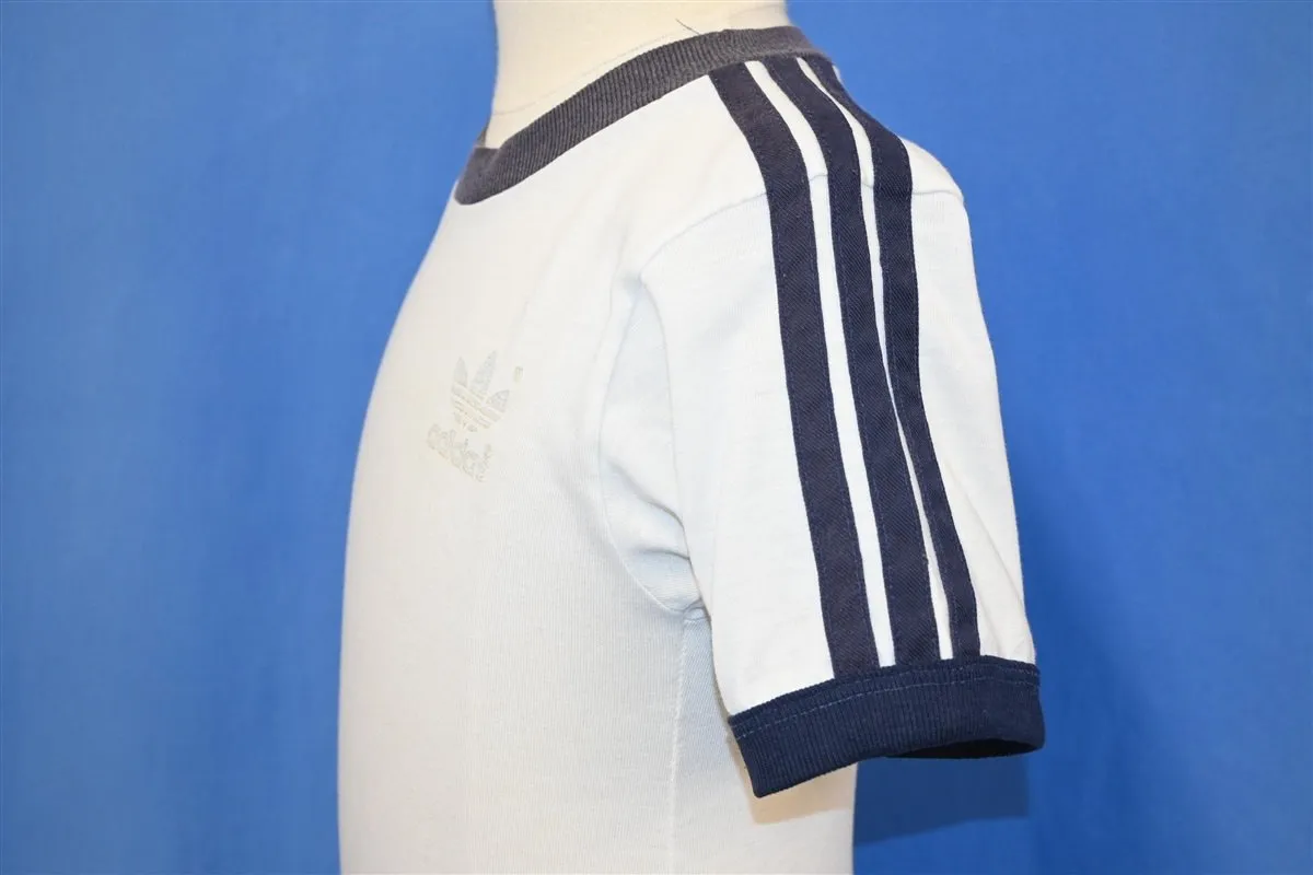 80s Adidas Trefoil Logo Stripe Sportswear t-shirt Youth Small