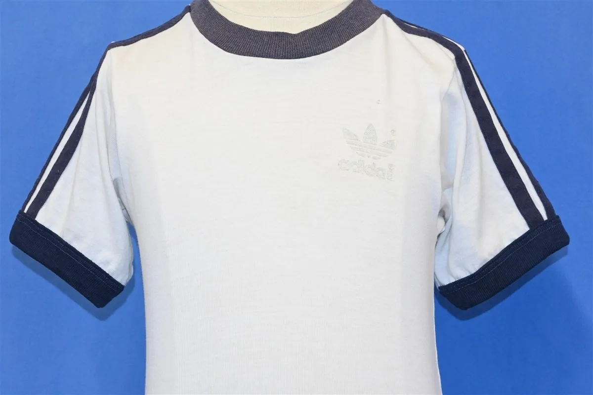 80s Adidas Trefoil Logo Stripe Sportswear t-shirt Youth Small