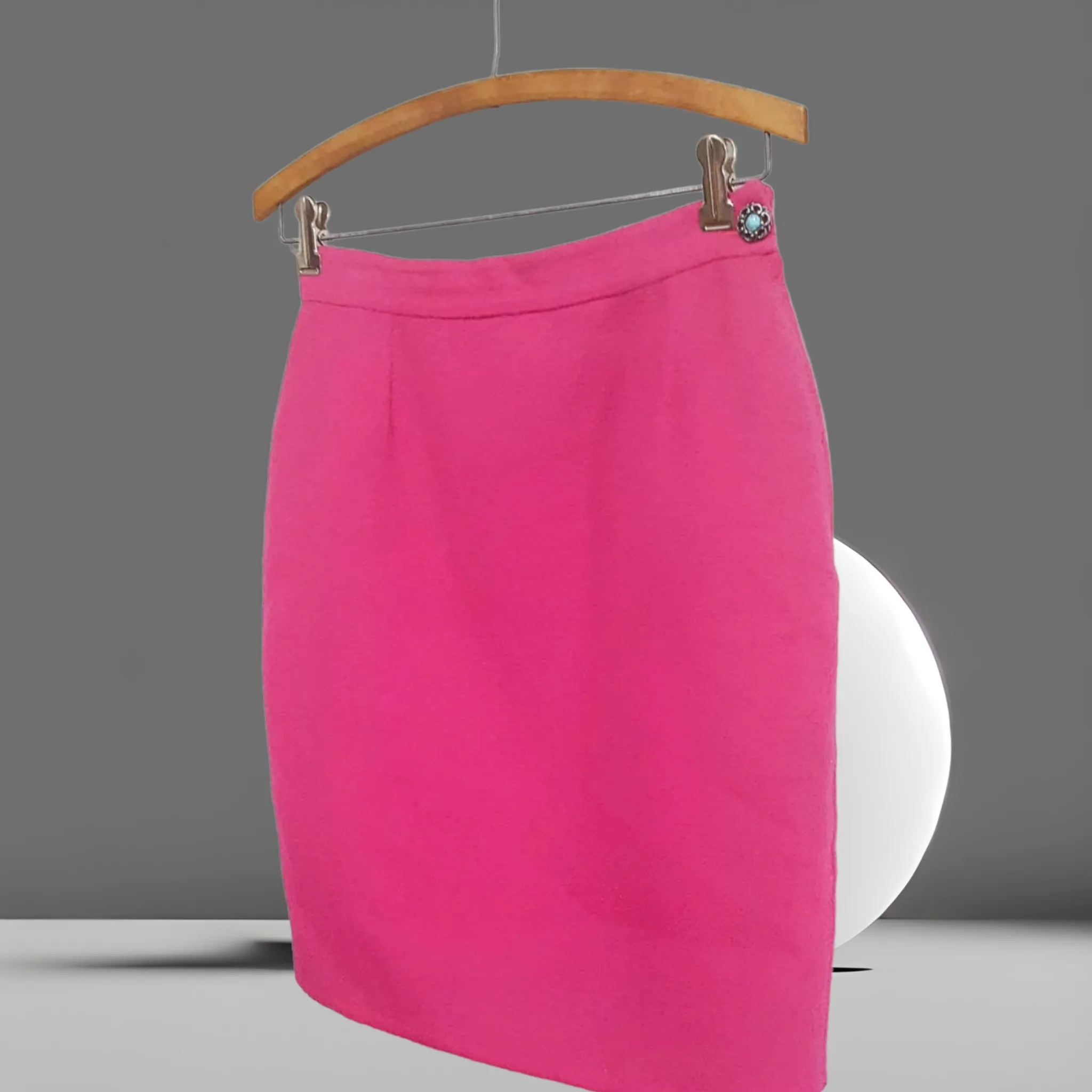 90s Hot Pink Vintage Gianfranco Ferre Hot Pink Wool Pencil Skirt size S