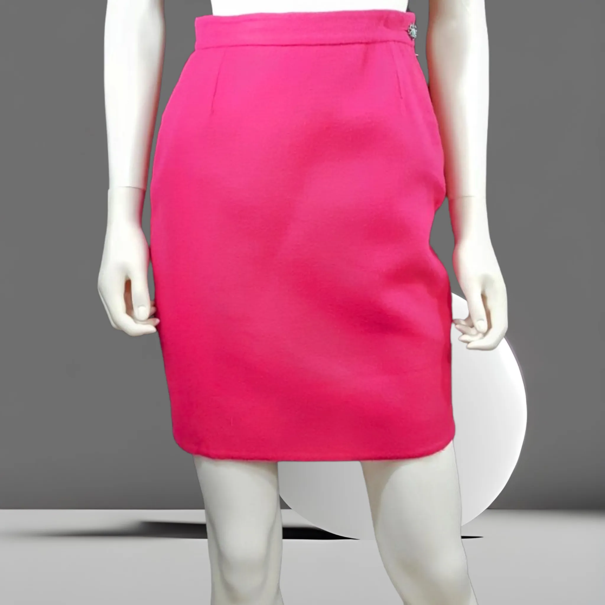 90s Hot Pink Vintage Gianfranco Ferre Hot Pink Wool Pencil Skirt size S