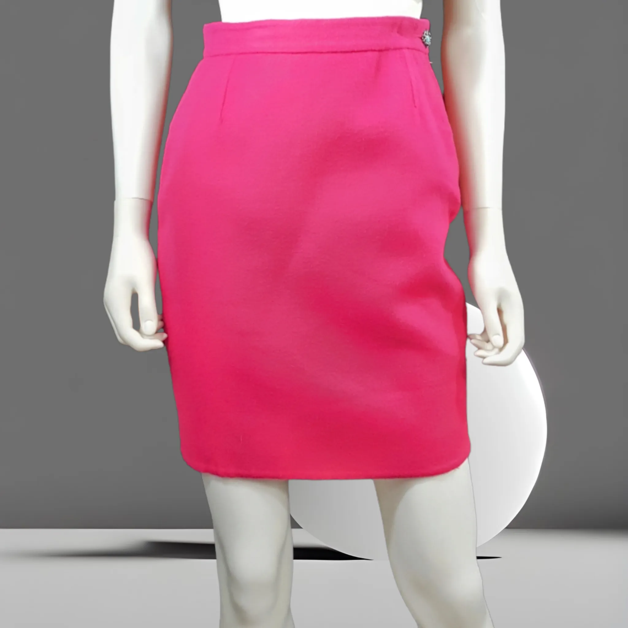 90s Hot Pink Vintage Gianfranco Ferre Hot Pink Wool Pencil Skirt size S