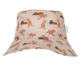 ACORN KIDS - AUSSIE SUNSET WIDE BRIM BUCKET HAT: MID BROWN