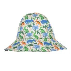 ACORN KIDS - PREHISTORIC WIDE BRIM INFANT HAT: BLUE/GREEN/ORANGE