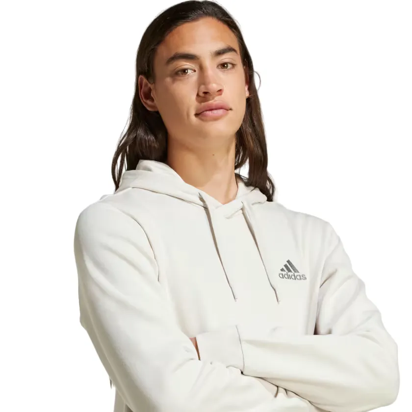 Adidas felpa con cappuccio da uomo Essentials Fleece IZ4760 alluminio