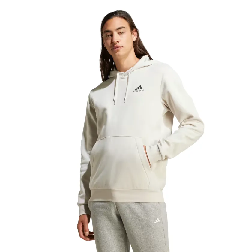 Adidas felpa con cappuccio da uomo Essentials Fleece IZ4760 alluminio