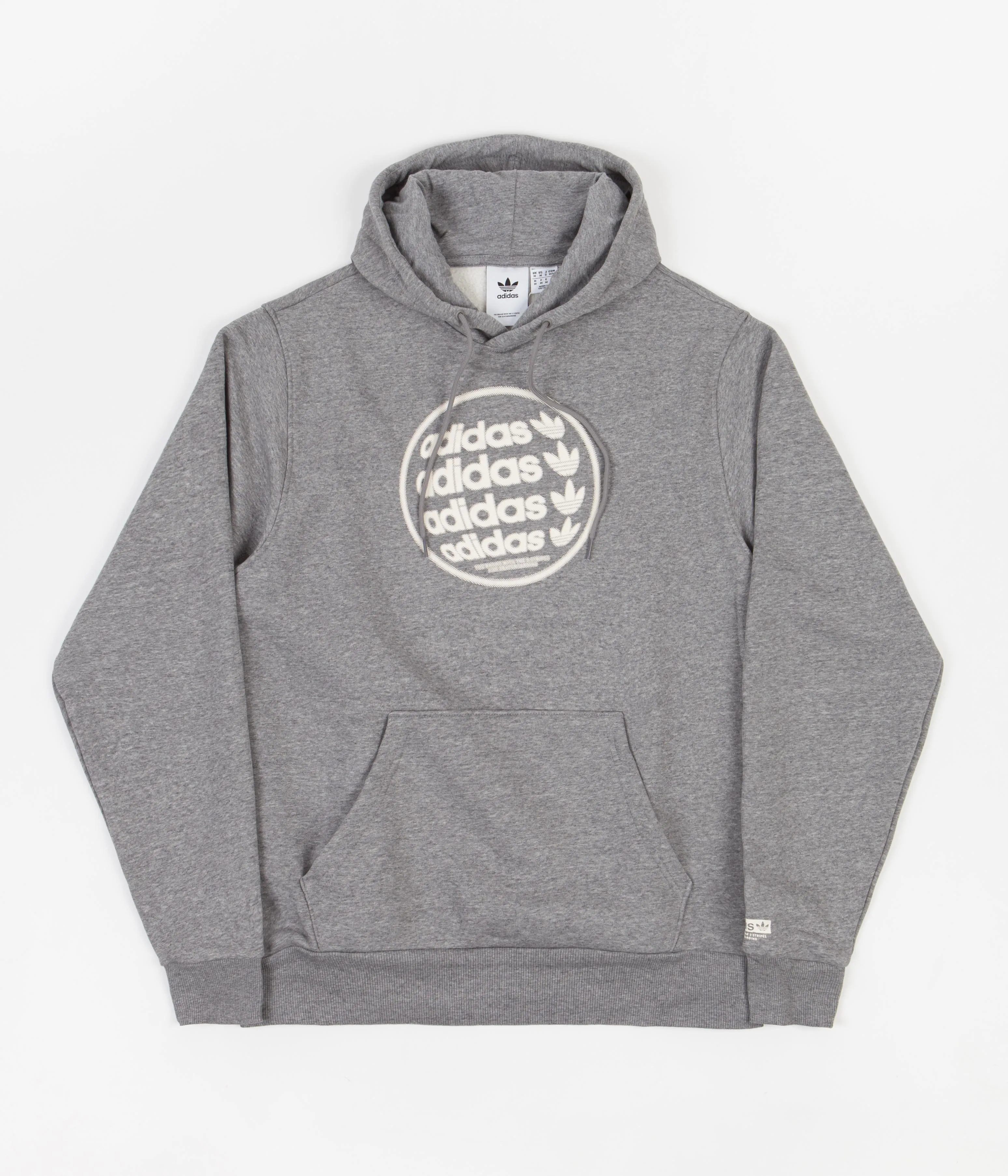 Adidas Globe Graphic Hoodie - Core Heather / Wonder White