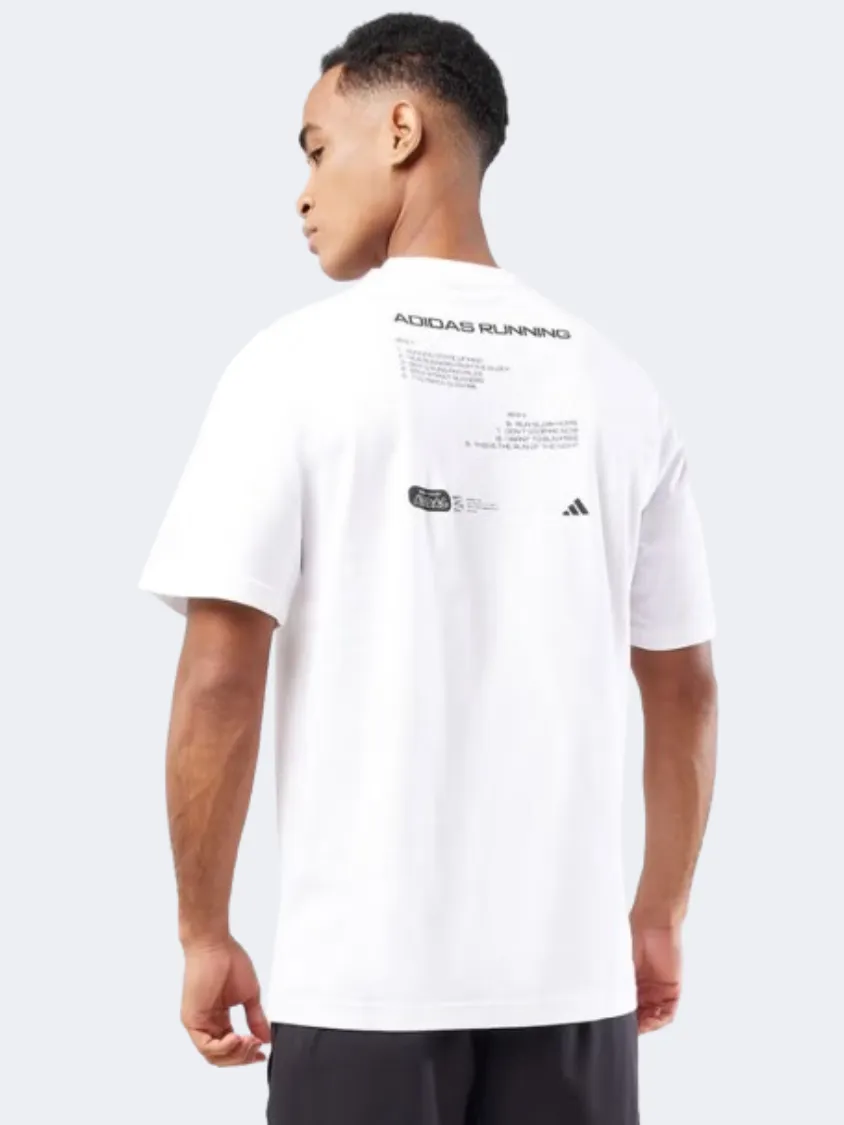 Adidas Run Logo Men Running T-Shirt White