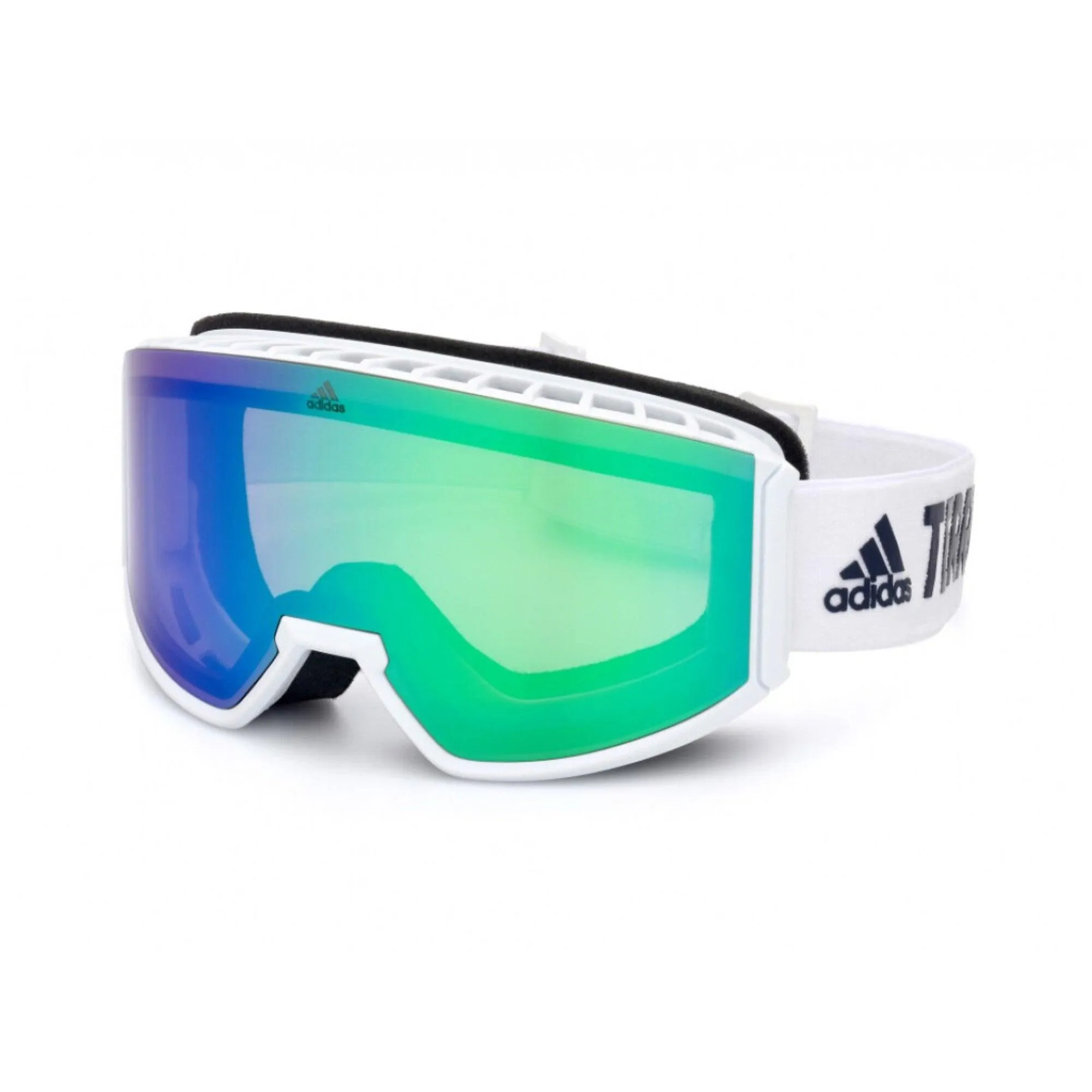 Adidas Unisex Sunglasses - White Plastic Frame Green Mirror Lens | ADIDAS SP0040 21Q