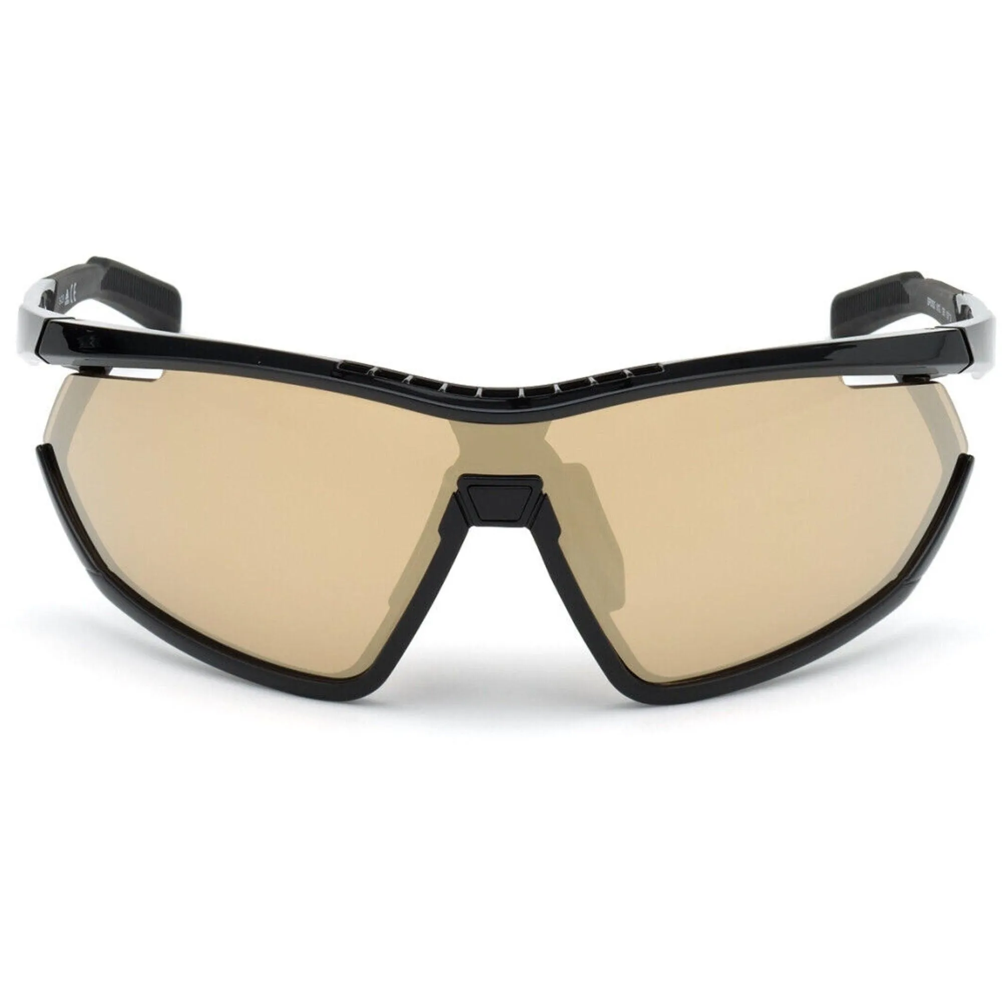 Adidas Women's Sunglasses - Shiny Black Frame Brown Mirrored Lens | ADIDAS SP0002 01G