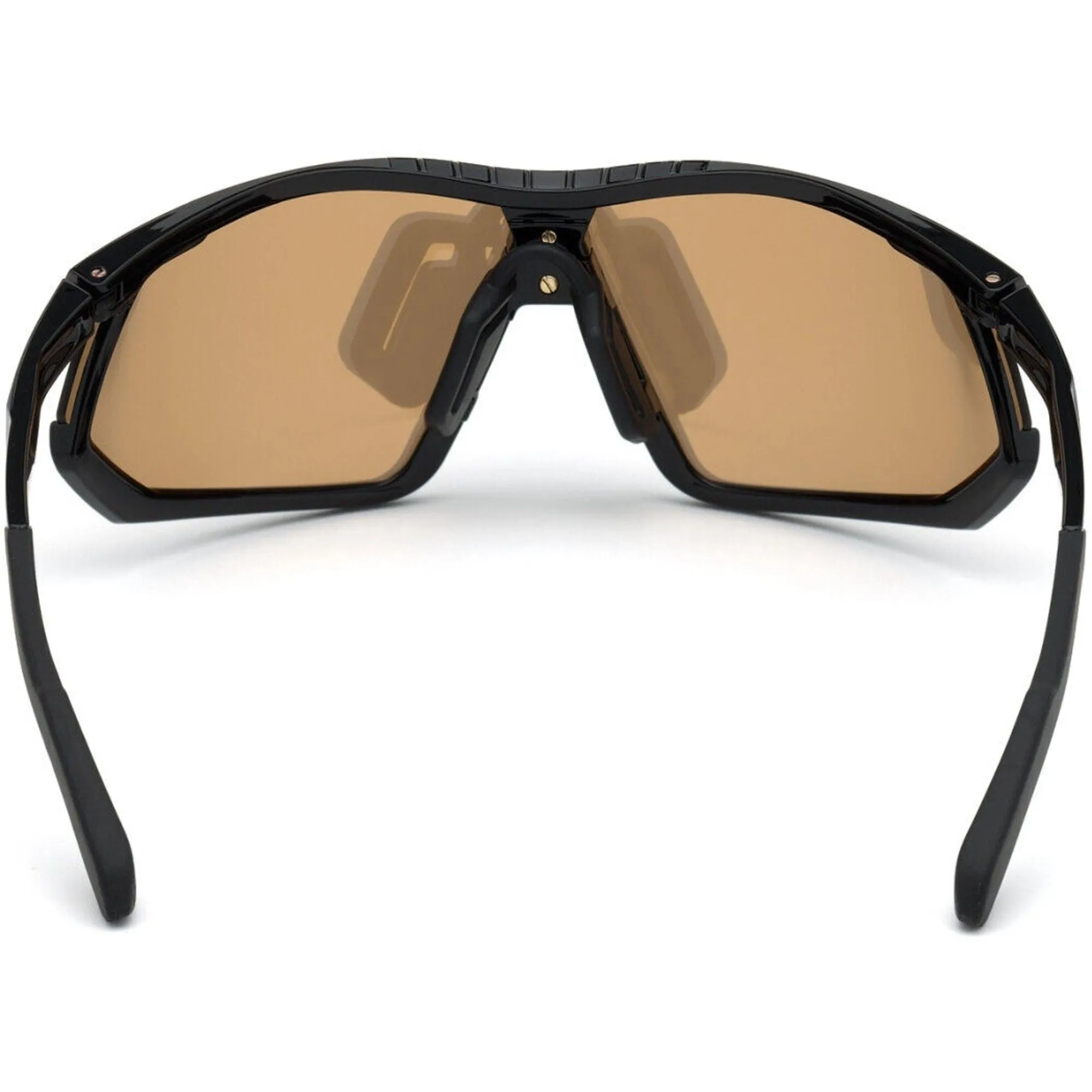 Adidas Women's Sunglasses - Shiny Black Frame Brown Mirrored Lens | ADIDAS SP0002 01G