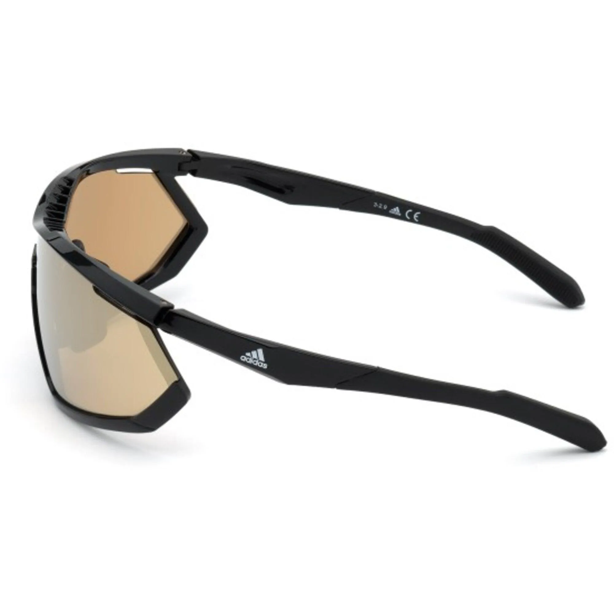 Adidas Women's Sunglasses - Shiny Black Frame Brown Mirrored Lens | ADIDAS SP0002 01G