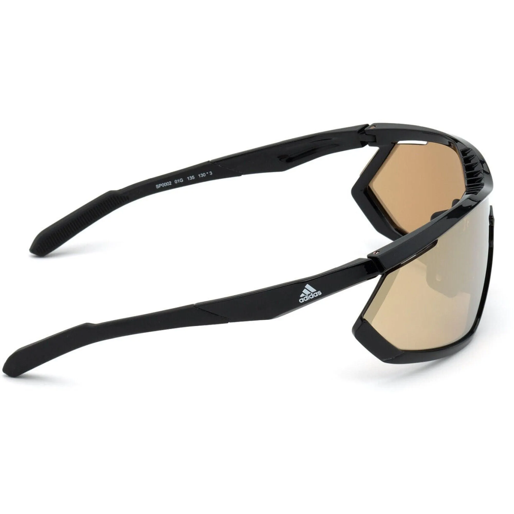 Adidas Women's Sunglasses - Shiny Black Frame Brown Mirrored Lens | ADIDAS SP0002 01G