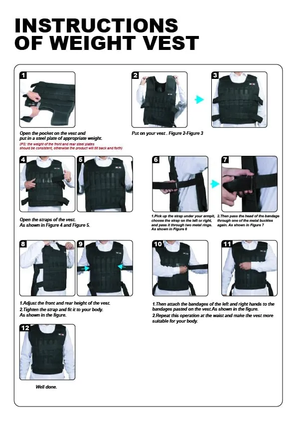 Adjustable Weighted Vest 44LB Workout Weight Vest Training Fitness Weighted Jacket for Men Women (Included 96 Steel Plates Weights)