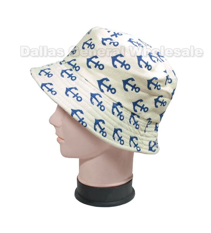 Adults Anchor Bucket Hats Wholesale