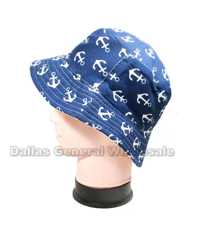 Adults Anchor Bucket Hats Wholesale