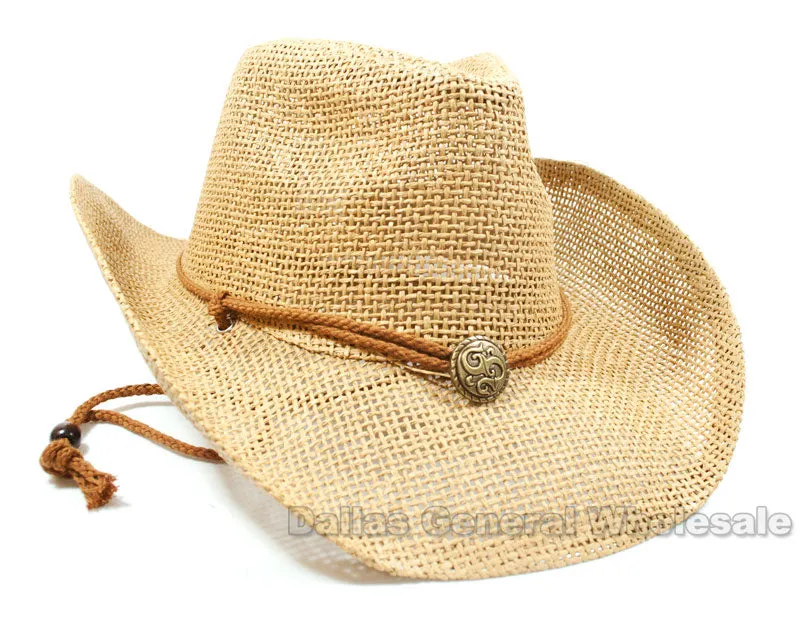 Adults Vented Straw Cowboy Hats Wholesale