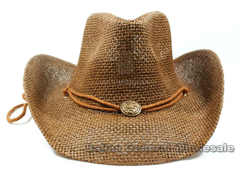 Adults Vented Straw Cowboy Hats Wholesale