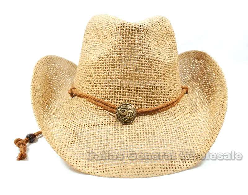 Adults Vented Straw Cowboy Hats Wholesale