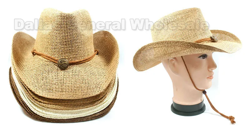 Adults Vented Straw Cowboy Hats Wholesale