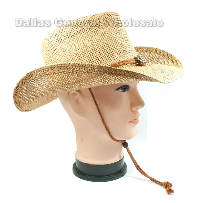 Adults Vented Straw Cowboy Hats Wholesale