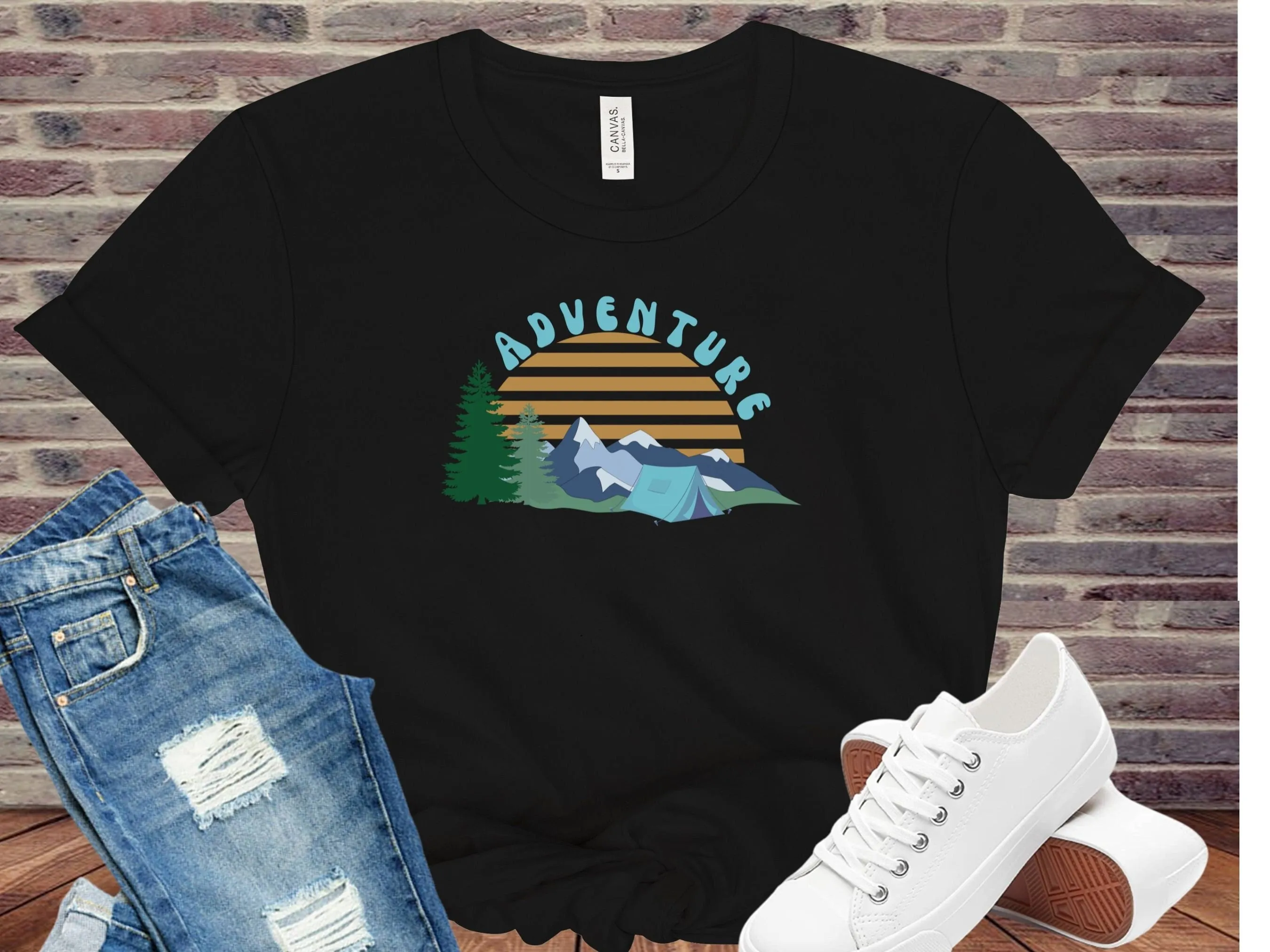 Adventure Awaits Shirt, Wanderlust Explore, Highway shirts, Adventure Shirts, Camping Shirts, Travel Shirts, Retro Shirts, Shirts for gift