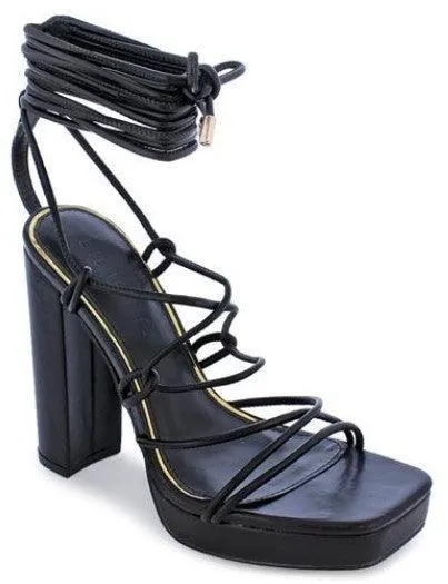 Ankle Lace Up Platform Chunky High Heel Dress Shoes