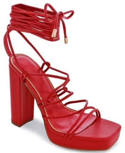 Ankle Lace Up Platform Chunky High Heel Dress Shoes