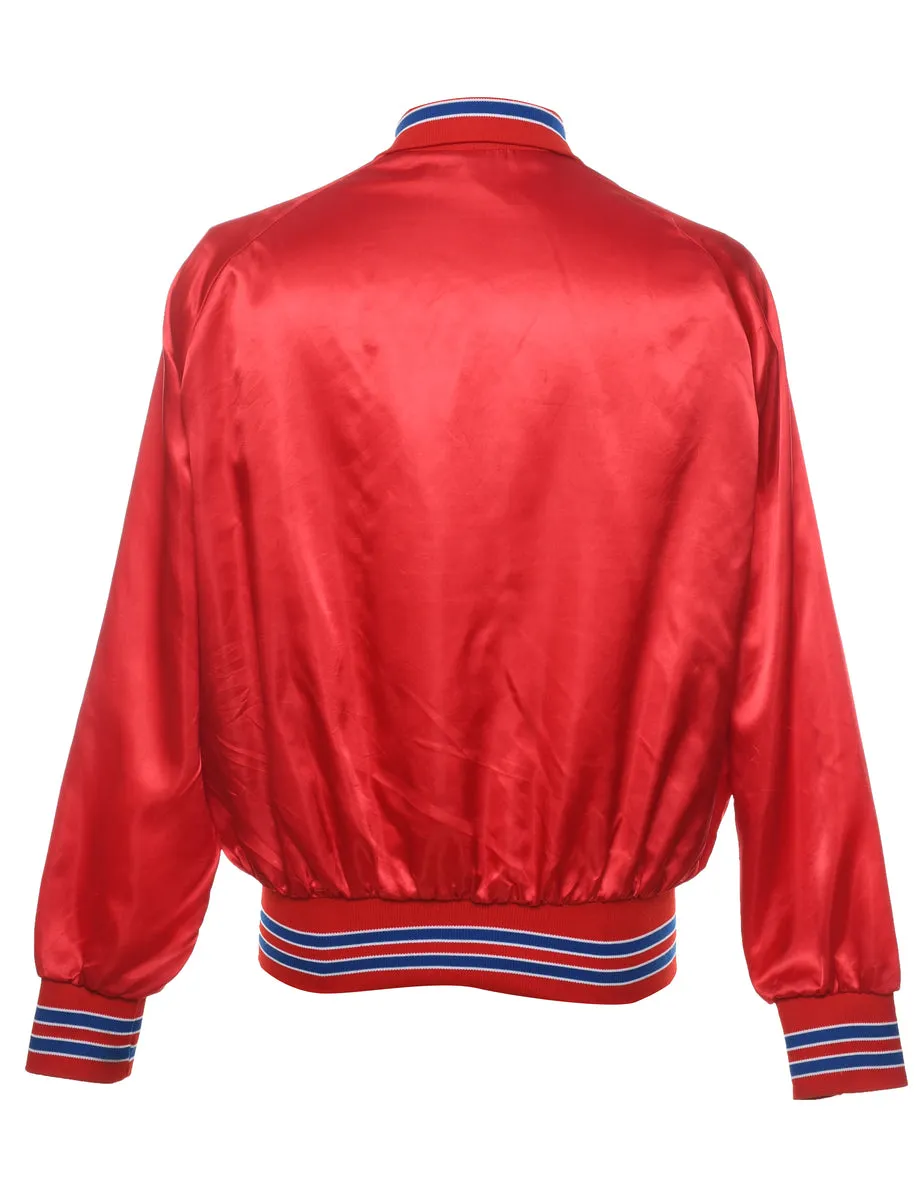 Aristo Jac Red & Blue Contrast Bomber Jacket - L