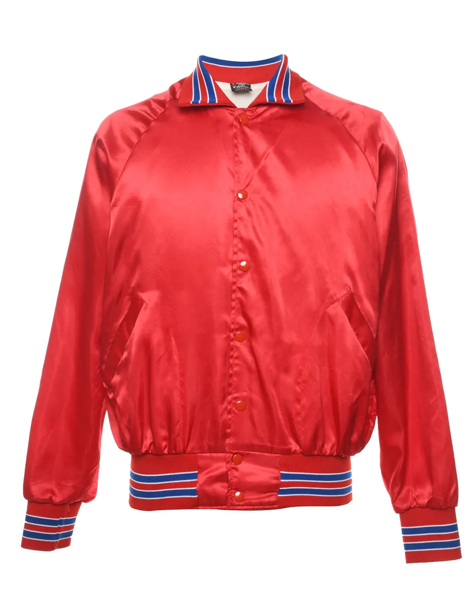 Aristo Jac Red & Blue Contrast Bomber Jacket - L