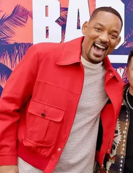 Bad Boys Ride or Die 2024 Will Smith Red Bomber Jacket