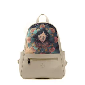 Beige Vivid Backpack Mandala Style