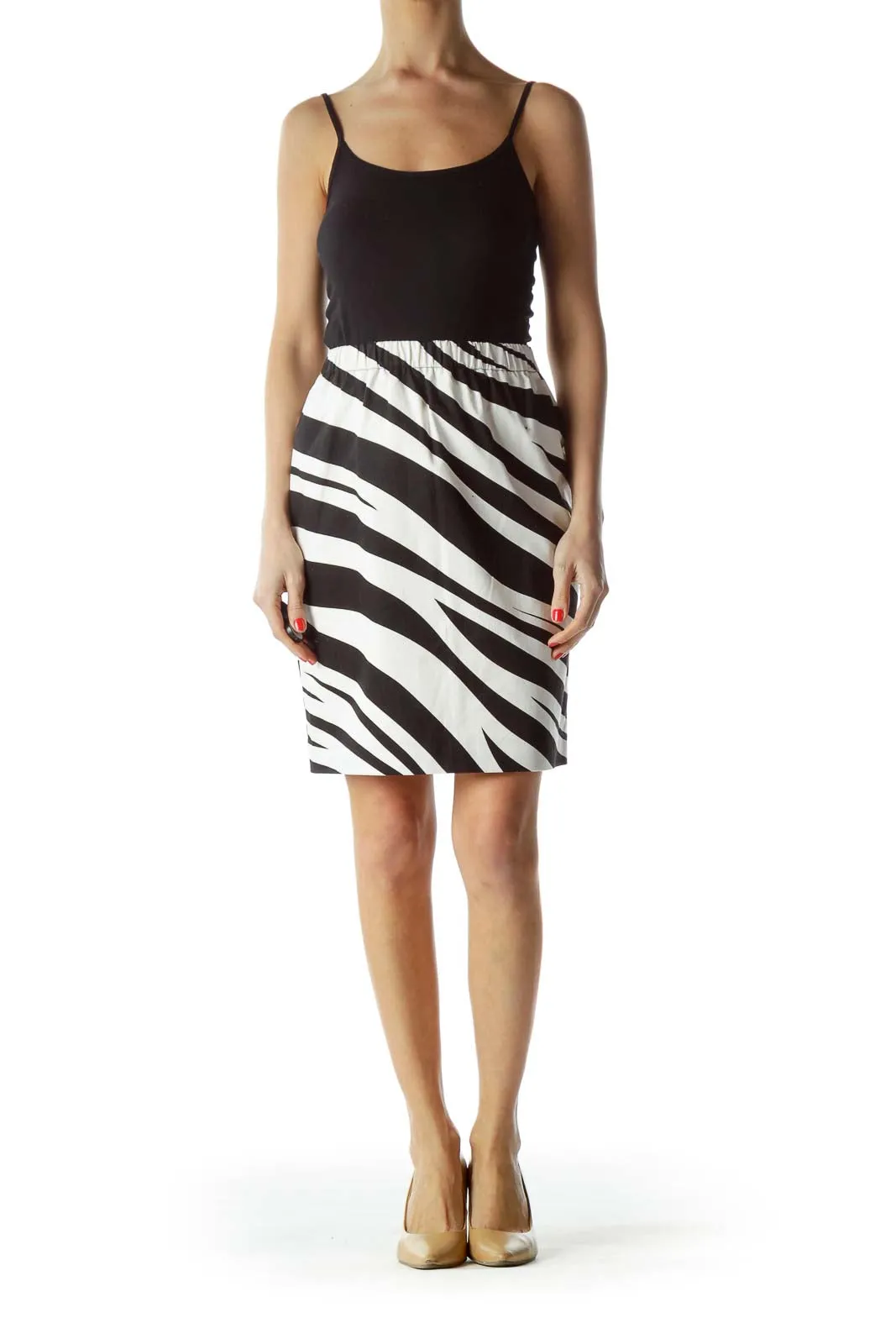 Black and White Zebra Print Pencil Skirt