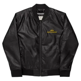 Black Faux Leather Bomber Jacket (Glamourange Leather Bomber Jackets Spring Collection)