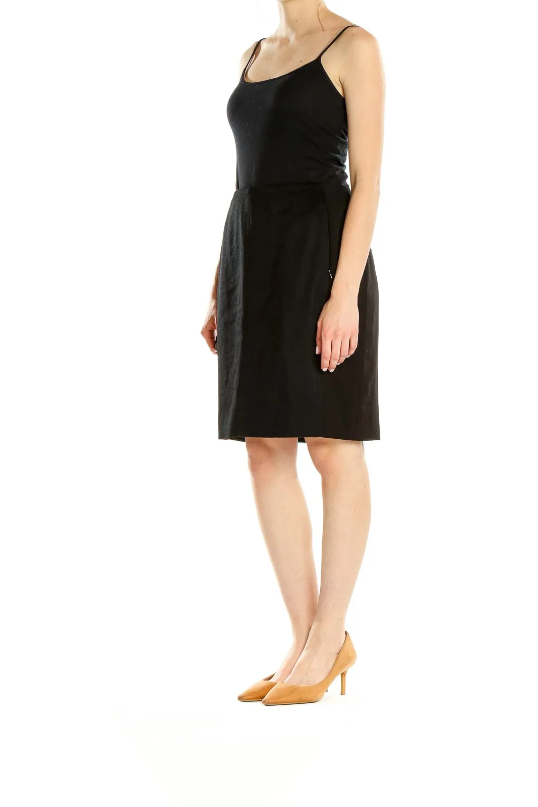 Black Pencil Skirt with Side Zipper