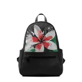 Black Vivid Backpack Palestine flower