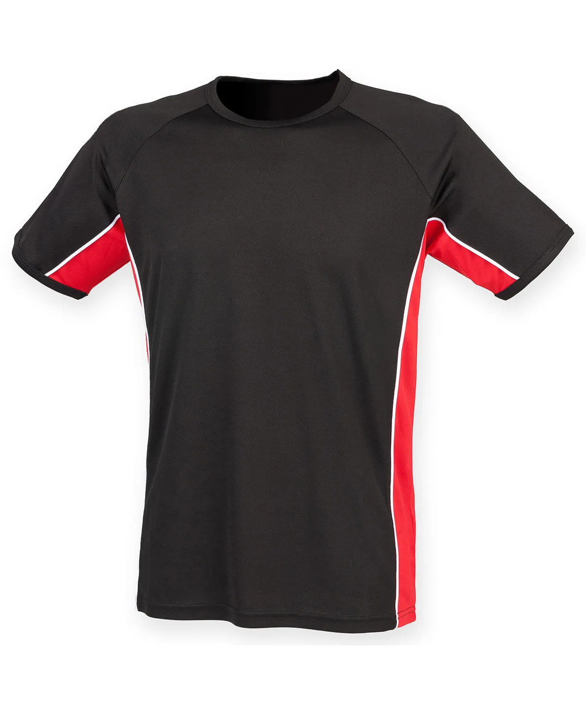 Black/Red/White - Performance panel t-shirt