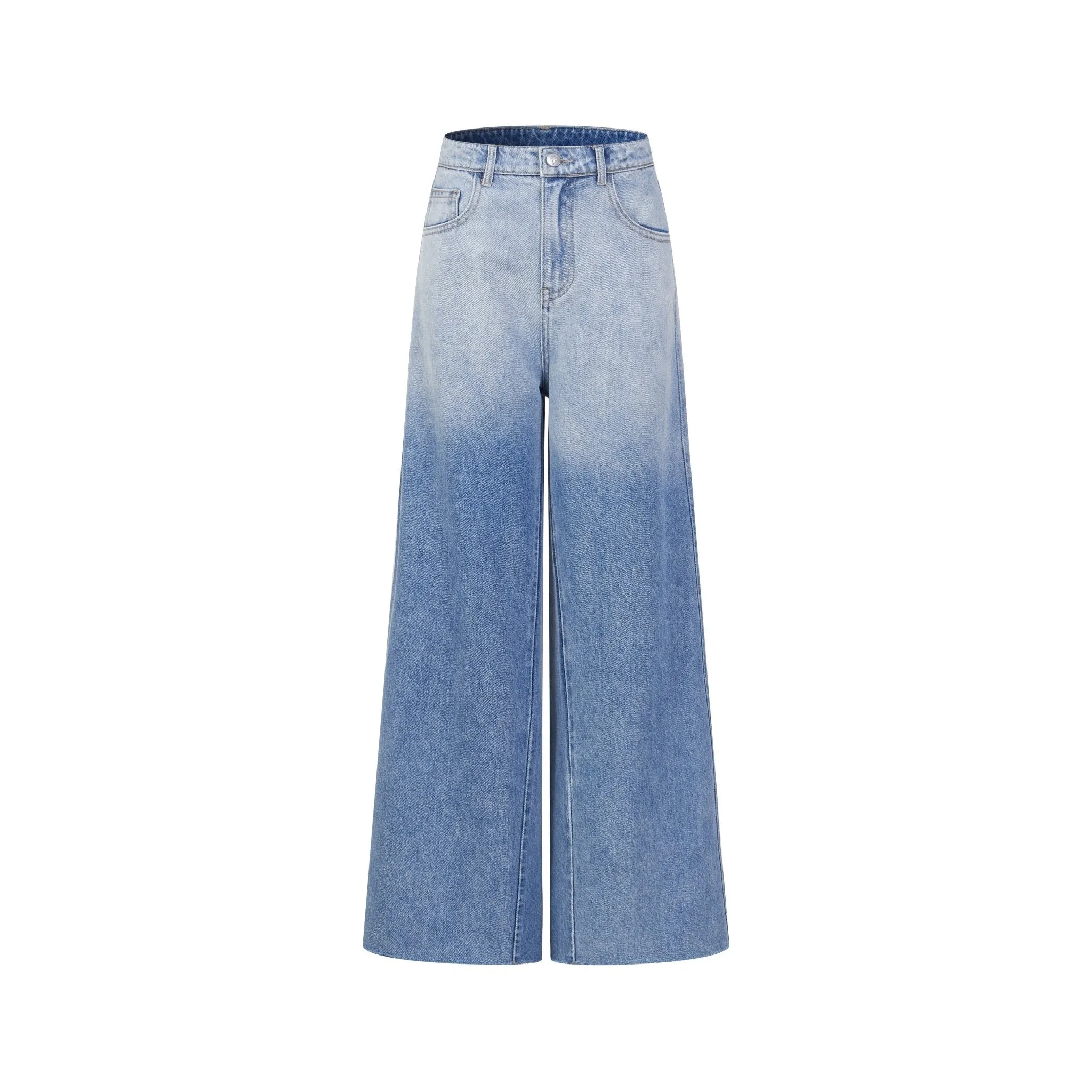 Blue Gradient Wash Wide Leg Jeans