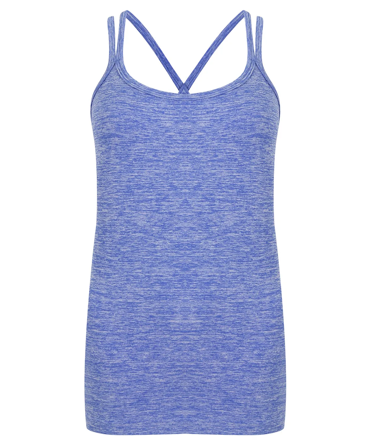 Blue Marl - Women's seamless strappy vest