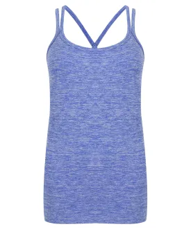 Blue Marl - Women's seamless strappy vest