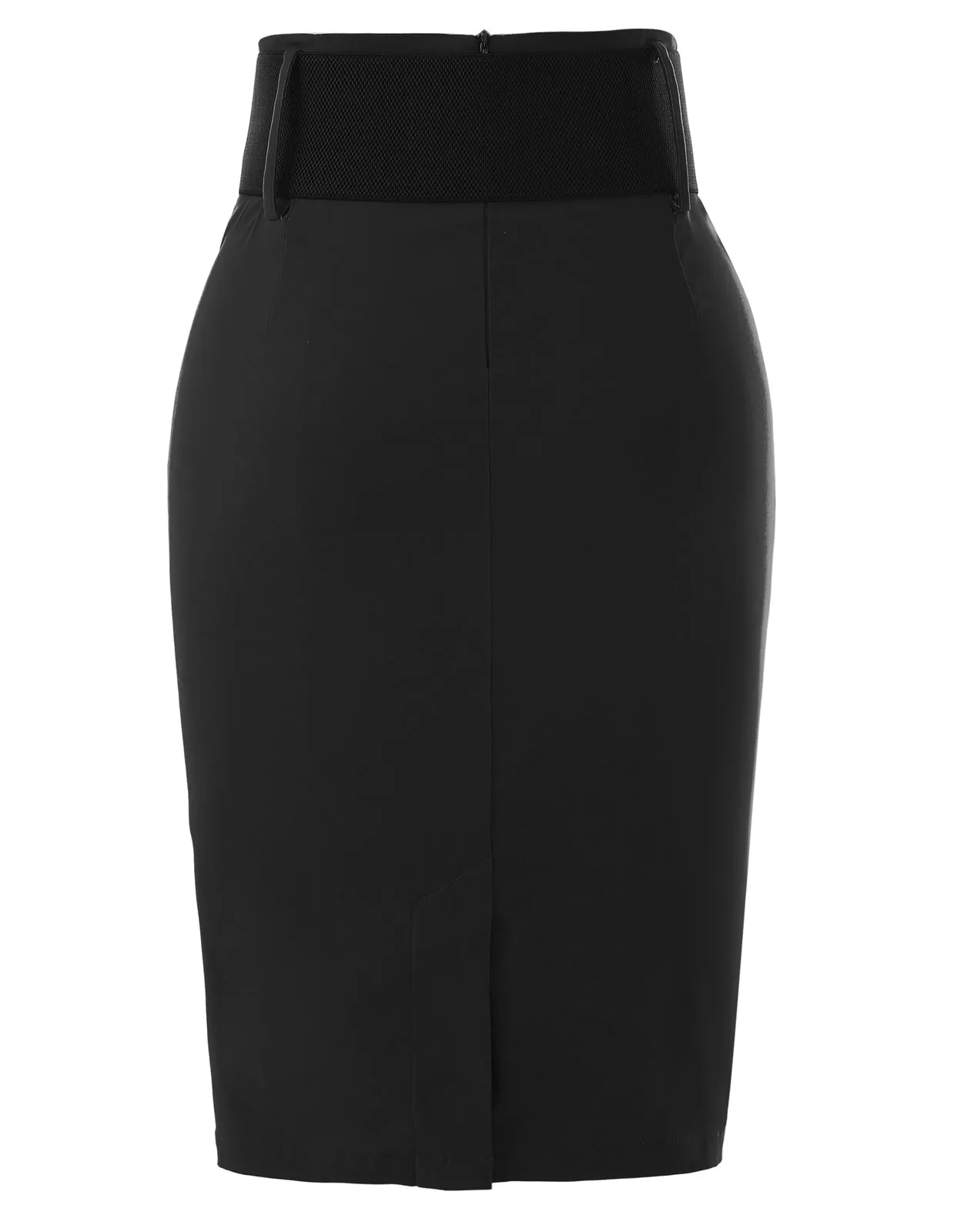 BP Women Vintage Back Slit Skirt with Belt High Waist Ruched Bodycon Skirt