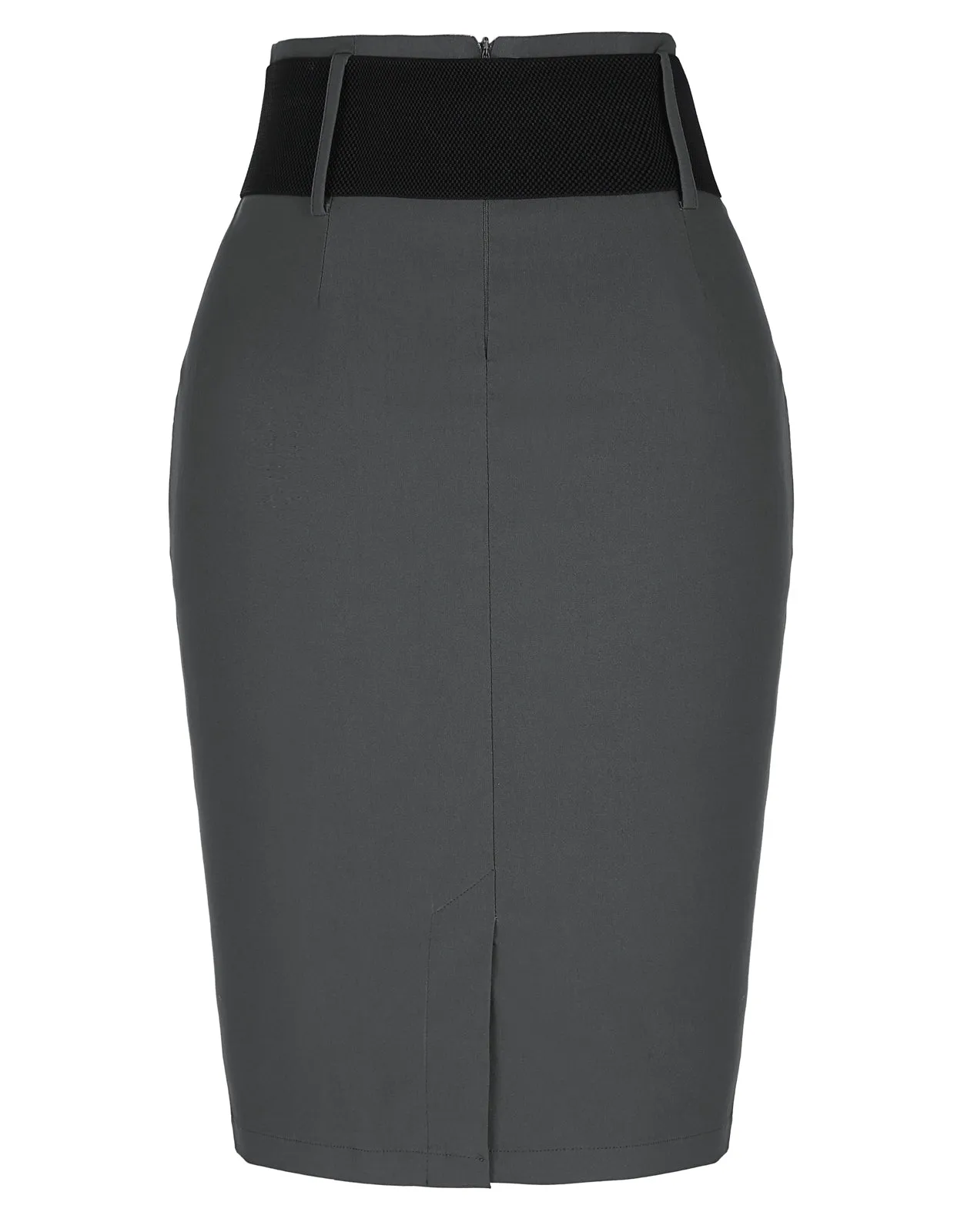 BP Women Vintage Back Slit Skirt with Belt High Waist Ruched Bodycon Skirt