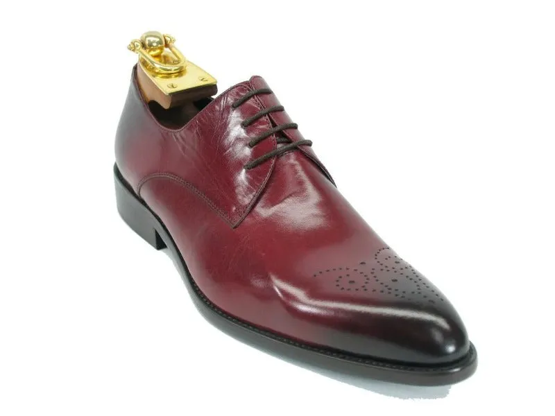 Carrucci Burgundy Genuine Leather Men's Lace Up Dress Shoes