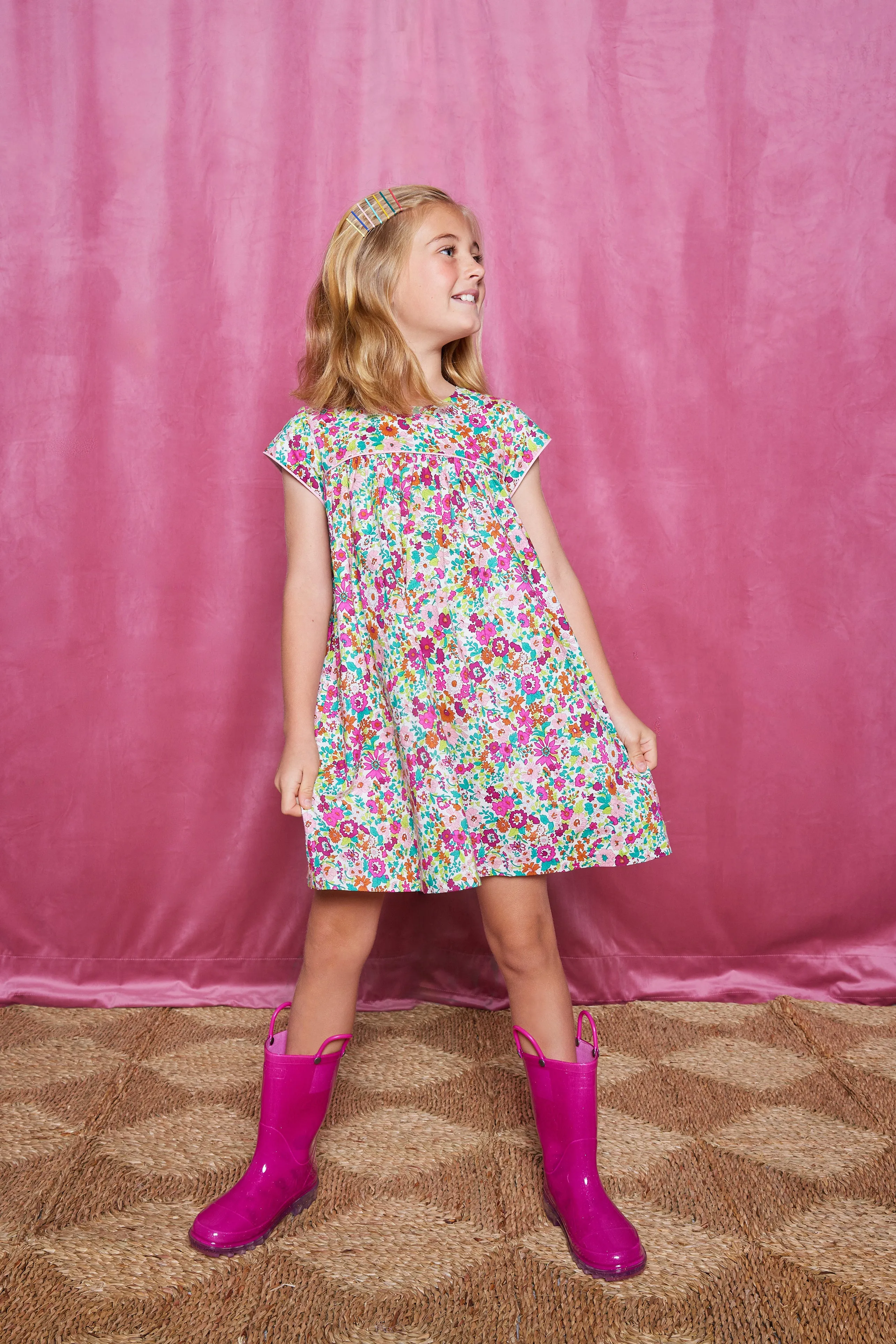 Charlotte Dress - Magenta Floral