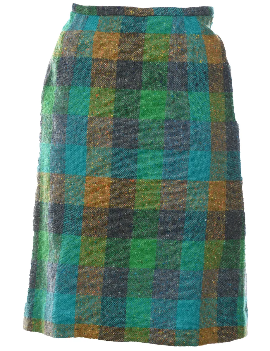 Checked Pencil Skirt - S