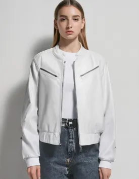 Classic White Bomber Jacket