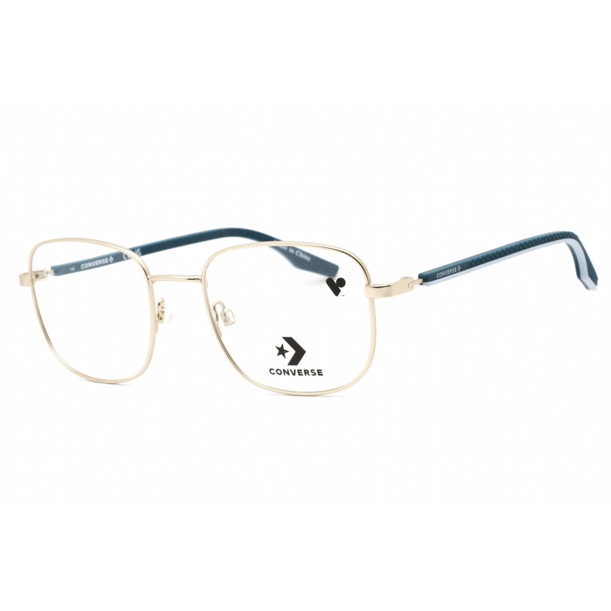 Converse Unisex Eyeglasses - Satin Gold Rectangular Frame Clear Lens | CV3020 717