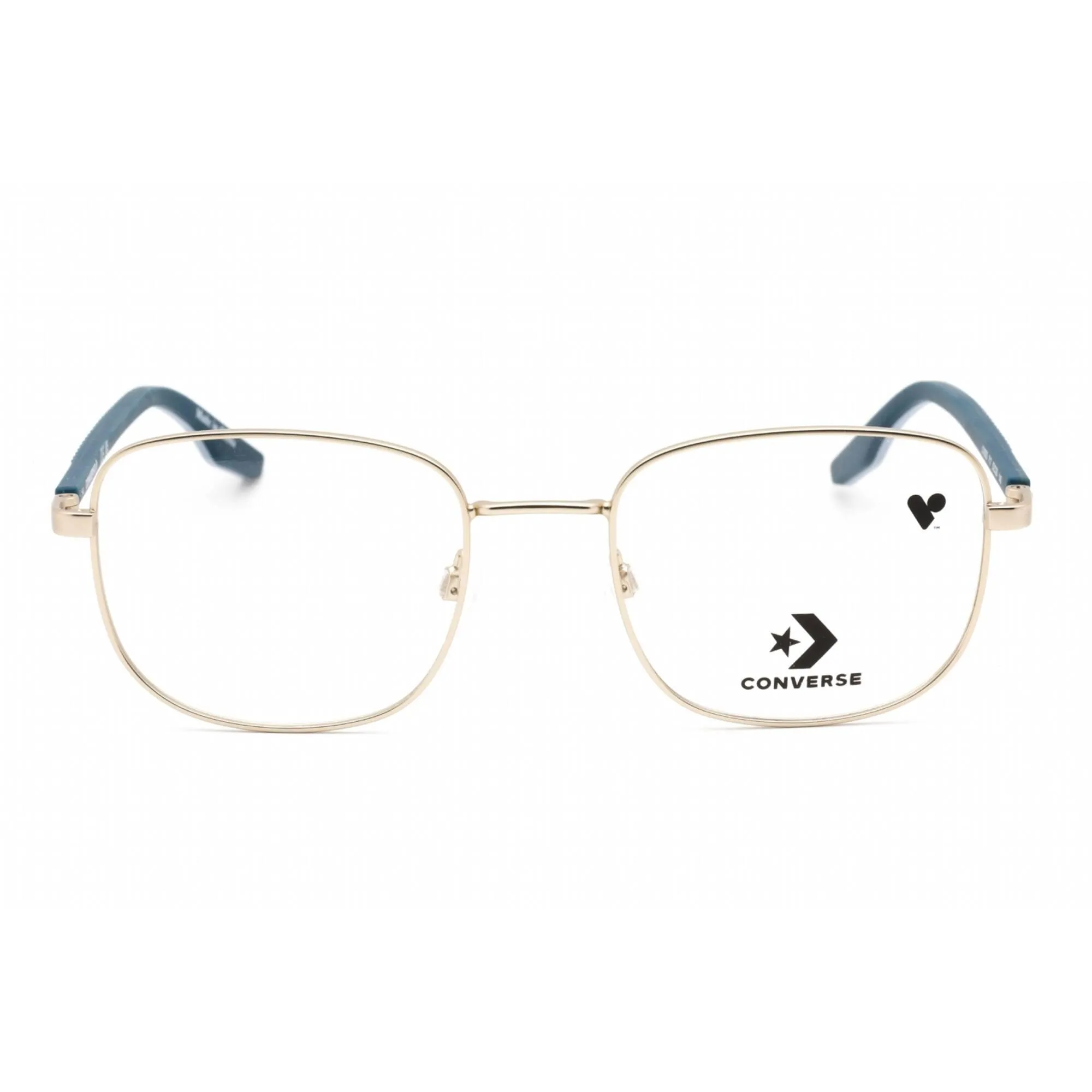 Converse Unisex Eyeglasses - Satin Gold Rectangular Frame Clear Lens | CV3020 717