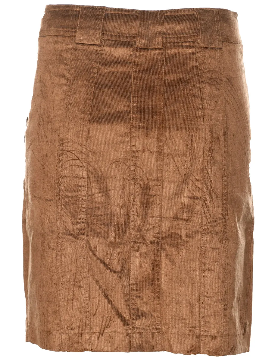 Corduroy Pencil Skirt - M